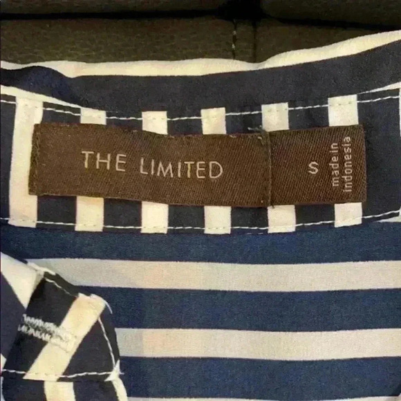 The Limited Blue, White Striped Button Up Blouse Size Small - Picture 6 of 7